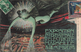 MARSEILLE Exposition Internationale D'Electricité Avril Octobre 1908 + Vignette Exposition - Electrical Trade Shows And Other