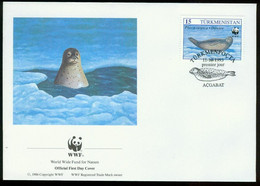 Fd Turkmenistan FDC 1993 MiNr 30 | Endangered Species. The Caspian Seal (Phoca Caspica). WWF - Turkmenistan
