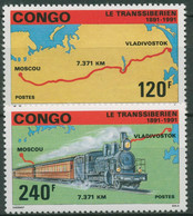 Kongo (Brazzaville) 1991 Transsibirische Eisenbahn 1240/41 Postfrisch - Nuovi