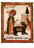 EVRY  Tapisserie Exposée à La Cathédrale "  Saint CORBINIEN Apprivoise I' Ours     "  91 Essonne 11346 - Evry