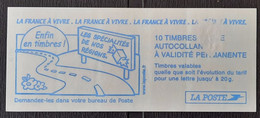 France 2001 N°3419-C9 Carnet De 10 Avec Défaut De Texte TTB - Modernes : 1959-...