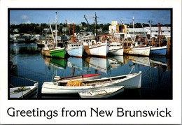 Canada New Brunswick Greetings With Fishing Boats At Rest In The Bay Of Fundy - Sonstige & Ohne Zuordnung