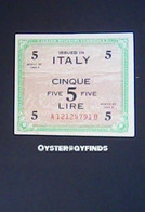 Italy 1943: 5 Lira - Occupazione Alleata Seconda Guerra Mondiale