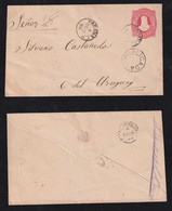 Argentina 1885 Stationery Envelope 8c PARANA X CONCEPCION DEL URIGIAY Publicada Postmark - Cartas & Documentos