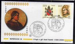 CITTÀ DEL VATICANO VATIKAN VATICAN CITY 1998 I PAPI E GLI ANNI SANTI PAPA BONIFACIO IX LIRE 500 FDC FILAGRANO - Oblitérés