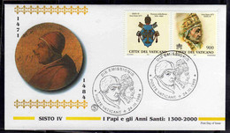CITTÀ DEL VATICANO VATIKAN VATICAN CITY 1998 I PAPI E GLI ANNI SANTI PAPA SISTO IV LIRE 900 FDC FILAGRANO - Used Stamps