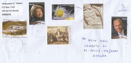 GOOD GREECE Postal Cover To ESTONIA 2021 - Good Stamped: Sea ; History ; Persons - Lettres & Documents