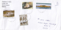 GOOD GREECE Postal Cover To ESTONIA 2022 - Good Stamped: Fish ; History ; Landscapes - Lettres & Documents
