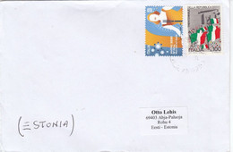 GOOD ITALY Postal Cover To ESTONIA 2021 - Good Stamped: Flags ; San Remo Song Festival - 2021-...: Gebraucht