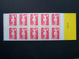 2629-C1 CARNET OUVERT DE 10 TIMBRES MARIANNE DE BRIAT 2,30 ROUGE (BOITE B) - Modern : 1959-…