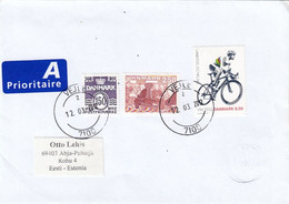 GOOD DENMARK Postal Cover To ESTONIA 2012 - Good Stamped: Bicycle ; Train - Briefe U. Dokumente