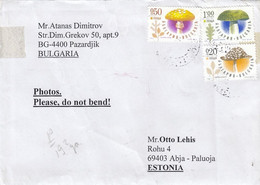 GOOD BULGARIA Postal Cover To ESTONIA 2021 - Good Stamped: Mushrooms - Brieven En Documenten