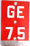 Velonummer Genf Genève GE 75 - Placas De Matriculación