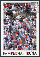 Delcampe - ESPAÑA SPAIN (2022) - Carte Maximum Card Máxima - San Fermín 2022 Pamplona Iruña, Encierro Toros, Running Of The Bulls - Maximumkarten