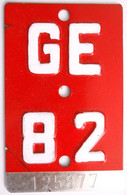 Velonummer Genf Genève GE 82 - Plaques D'immatriculation