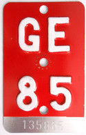 Velonummer Genf Genève GE 85 - Number Plates