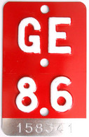 Velonummer Genf Genève GE 86 - Number Plates