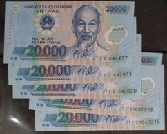 Lot Of 05 Vietnam Viet Nam 20000 20,000 Dong UNC Polymer Banknote Notes 2021 - Pick # 120 - Viêt-Nam