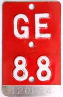 Velonummer Genf Genève GE 88, Letzte Velonummer GE !!! - Plaques D'immatriculation