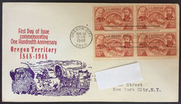 1948 - United States - FDC - 100th Anniversary Oregon Territory - Oregon City For New York - 595 - 1941-1950