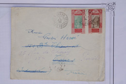 AZ11 AOF GUINEE  BELLE LETTRE 1939 PETIT BUREAU KARKAN ?  A TOURS  FRANCE++PAIRE DE TP  + + AFFRANCH. PLAISANT - Covers & Documents