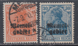 Memel N° 3 + 7 O Timbres D' Allemagne Surchargés, Les 2 Valeurs Oblitérées, TB - Used Stamps