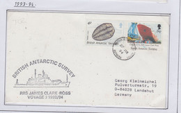 British Antarctic Territory (BAT) 1994 Cover Ship Visit RRS James Clark Ross  Ca Rothera 22 MR 1994 (RH188A) - Covers & Documents