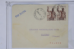 AZ11 AEF  BELLE LETTRE  1950  FORT LAMY A POITIERS  FRANCE++PAIRE DE TP  + + AFFRANCH. INTERESSANT - Covers & Documents