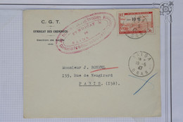 AZ11 ALGERIE   BELLE LETTRE PRIVEE C.G.T  1947 SAIDA A PARIS   FRANCE++ SURCHARGE+ + AFFRANCH. INTERESSANT - Brieven En Documenten