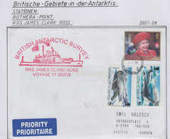 British Antarctic Territory (BAT) 2008 Cover Ship Visit RRS James Clark Ross Ca Rothera 8-01-2008 (RH190A) - Lettres & Documents