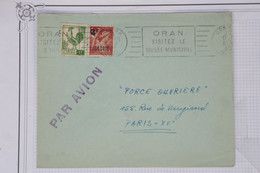 AZ11 ALGERIE   BELLE LETTRE  1946  ORAN  A PARIS   FRANCE++ SURCHARGE 2F + + AFFRANCH. INTERESSANT - Briefe U. Dokumente