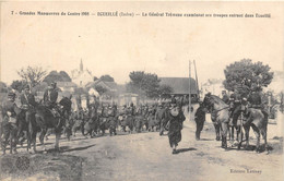 36-ECUEILLE- GRANDES MANOEUVRES DU CENTRE 1908, LE GENERAL TREMINANT SES TROUPES ENTRANT DANS ECUEILLE - Sonstige & Ohne Zuordnung