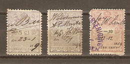 Pays-Bas  - Fiscaux - 1896/1909 - Petit Lot De 3 Timbres - 2 X 5 Centimes - 1 X 10 Centimes - Steuermarken