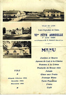 1926 FORMATION AGRICOLE  LYON ECOLE  AGRICULTURE Cibeins Miserieux (Ain)   MENU FETE ANNUELLE PRESIDENCE EDOUARD HERRIOT - Documents Historiques