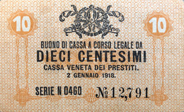 Italy 10 Centesimi, P-M2 (2.1.1918) - Very Fine - Occupazione Austriaca Di Venezia