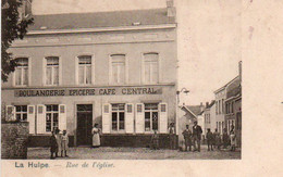 La Hulpe  Rue De L'église Animée Boulangerie Epicerie Café Central N'a Pas Circulé - La Hulpe