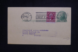 ETATS UNIS - Entier Postal Commercial + Complément De New York Pour La France En 1933 - L 126217 - 1921-40