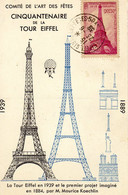 DPT 75 CINQUANTENAIRE DE LA TOUR EFFEL 1939 - Tour Eiffel