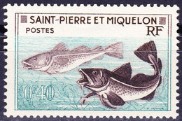 Saint Pierre Et Miquelon YT 353 Mi 381 Année 1957 (Used °) (Neuf Sans Gomme) Animaux - Poisson - Fish - Oblitérés