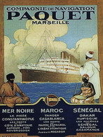 Companie De Navigation PAQUET Marseille - Mer Noire-Maroc-Sénégal -  Ancienne Affiche Publicité  -  Carte Postale Modern - Andere