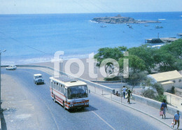 Delcampe - PHOTO POSTCARD BUS VOLVO AUTOCARRO PRAIA CABO VERDE AFRICA AFRIQUE CARTE POSTALE - Busse & Reisebusse