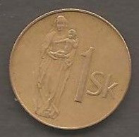 Slovacchia - Moneta Circolata Da 1 Corona Km12 - 1993 - Slovacchia