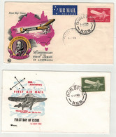 Australie // Poste Aérienne // 2 Lettres 1er Jour - Lettres & Documents