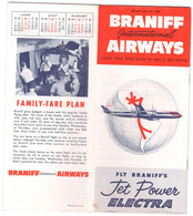 BRANIFF INTERNATIONAL AIRWAYS - JET POWER ELECTRA 1959 - Tourism Brochures