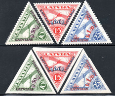 999.LATVIA,LETTLAND.1931 AIIR MAIL TRIANGLES.MICH.190-192A-B,SC.CB3-CB5,CB3a-CB5a,Y.T.10-12 MNH - Lettland