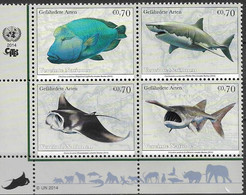 2014 UNO Wien  MI. 844-7**MNH   Gefährdete Arten : Fische - Nuevos