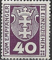 DANZIG 1921 Postage Due - 40pf. - Purple MH - Postage Due