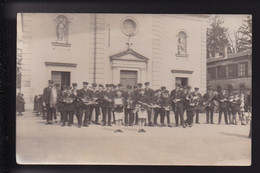 CARTE PHOTO 54 CIREY SUR VEZOUZE Sortie De La Musique De La Glacerie Prise Devant L'église - Cirey Sur Vezouze