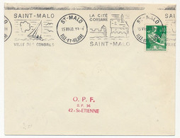 FRANCE - Env. Affr 0,10 Moissonneuse OMEC St Malo Ville Des Congrès / La Cité Corsaire - 15/6/1960 - Maschinenstempel (Werbestempel)