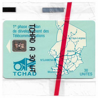 Chad - ONPT (Chip) - Blue Map Of Chad, Cn. 44799, SC4, 30U, NSB - Chad